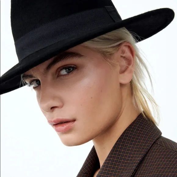 ZARA CLASSIC WOOL HAT BASIC KNIT HAT - Blue | ZARA United States main image 3